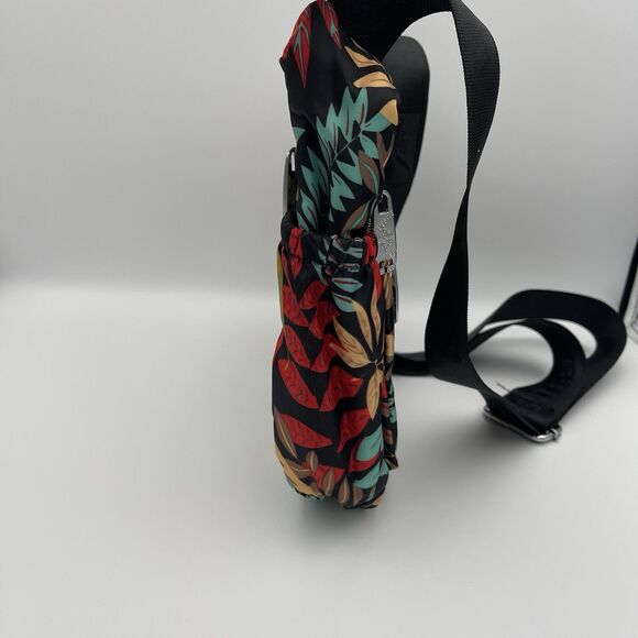 YUESITEBAGS TROPICAL FLORAL NYLON WATER RESISTANT LG CAPACITY CROSSBODY BAG - Picture 5 of 12